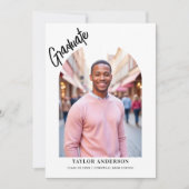 Faire-part Script manuscrit Arc moderne 2-Photo Graduation (Devant)