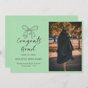 Faire-part Script manuscrit Celadon Graduation