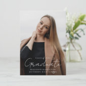 Faire-part Script manuscrit moderne 2 Diplôme photo (Debout devant)