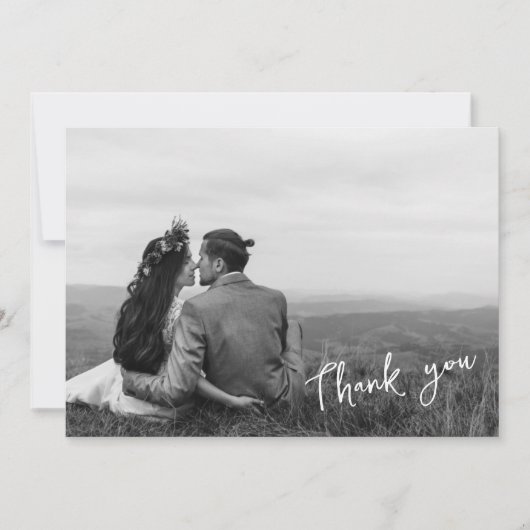 Faire-part Script manuscrit moderne 2 Merci photo (Devant)