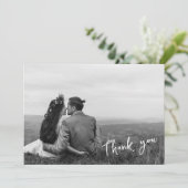 Faire-part Script manuscrit moderne 2 Merci photo (Debout devant)