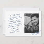 Faire-part Script manuscrit moderne 2 Merci photo (Dos)