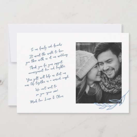 Faire-part Script manuscrit moderne 2 Merci photo (Dos)