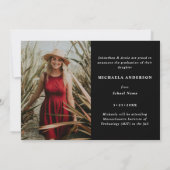 Faire-part Script manuscrit moderne 2-Photo Graduation (Dos)