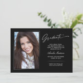 Faire-part Script manuscrit moderne Graduate 2 photo (Debout devant)