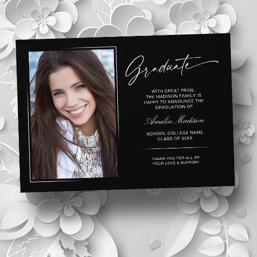 Faire-part Script manuscrit moderne Graduate 2 photo