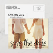 Faire-part Script manuscrit noir Enregistrer la carte postale (Devant / Derrière)