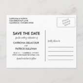 Faire-part Script manuscrit noir Enregistrer la carte postale (Dos)