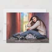 Faire-part Script manuscrit simple Moderne de la photo Gradua (Devant)