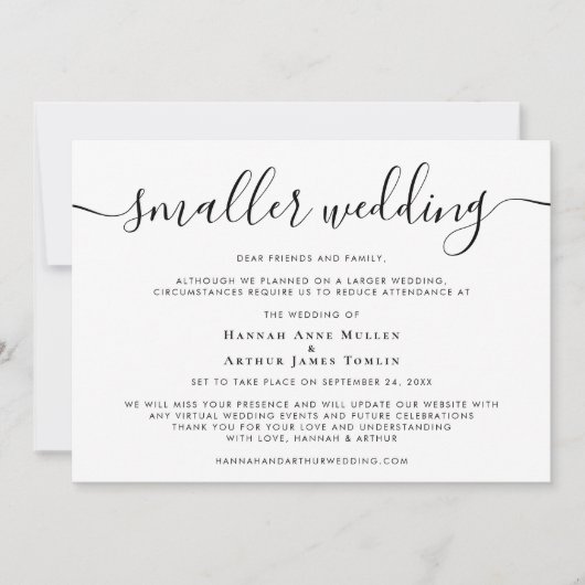Faire-part Script Mariage réduit (Devant)