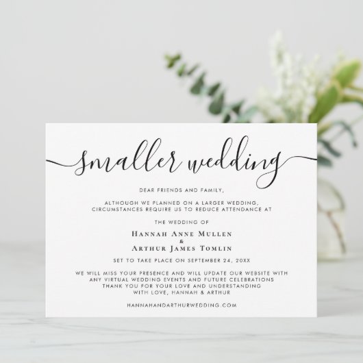 Faire-part Script Mariage réduit (Debout devant)