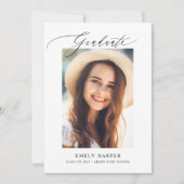 Faire-part Script minimaliste moderne Deux diplômes photo (Devant)