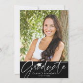 Faire-part Script moderne 2 Photos noir blanc (Devant)