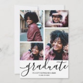 Faire-part Script moderne 4 Diplôme photo (Devant)