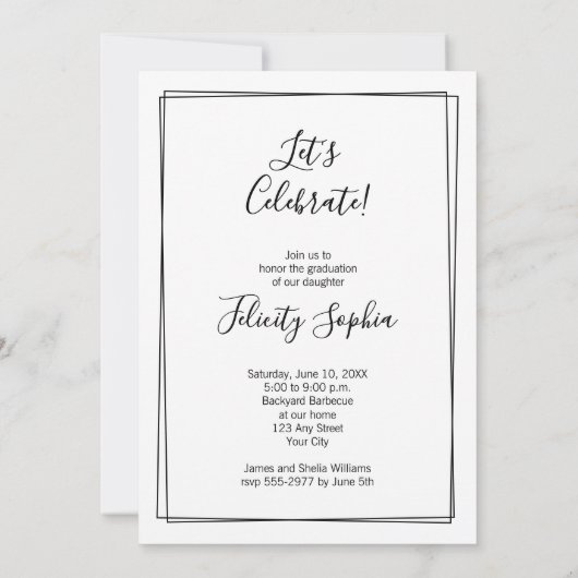 Faire-part Script moderne 4 Diplôme photo (Dos)