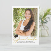 Faire-part Script moderne 5 Photo Metallic Gold Graduation (Debout devant)