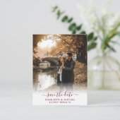Faire-part Script moderne Bourgogne photo Mariage