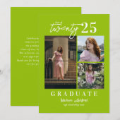 Faire-part Script moderne Citrus 3 Photo Collage Graduation (Devant / Derrière)