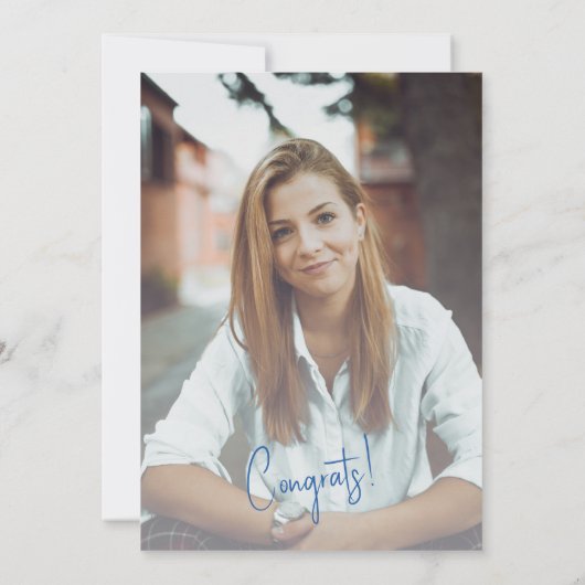 Faire-part Script moderne diplômé 2 photos graduation (Dos)