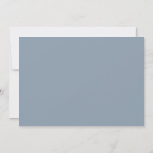 Faire-part Script Moderne Dusty Blue Photo Enregistrer La Dat (Dos)