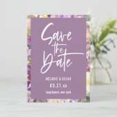 Faire-part Script Moderne Dusty Lavender Photo Enregistrer La (Debout devant)