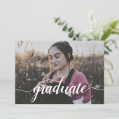 Faire-part Script moderne élégant Photo Lycée Graduation (Debout devant)