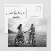 Faire-part Script Moderne Enregistrer La Carte Postale Photo (Devant / Derrière)