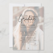 Faire-part Script moderne Faux Vellum Overlay Photo Graduatio (Devant)