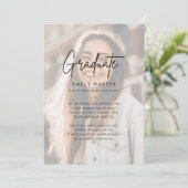 Faire-part Script moderne Faux Vellum Overlay Photo Graduatio (Debout devant)