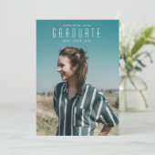 Faire-part Script moderne Full Bleed Graduate Photo Universit (Debout devant)