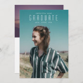 Faire-part Script moderne Full Bleed Graduate Photo Universit (Devant / Derrière)