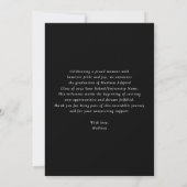 Faire-part Script moderne noir blanc photo collage Graduation (Dos)