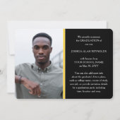 Faire-part Script moderne noir et or 4 Diplôme photo (Dos)