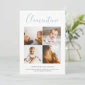 Faire-part Script moderne nom multi photo polka point naissan (Debout devant)