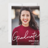 Faire-part Script moderne photo personnalisée (Devant)