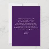 Faire-part Script moderne Purple 3 Photo Collage Graduation (Dos)