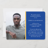 Faire-part Script moderne Royal Blue & Gold 4 Diplôme photo (Dos)