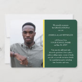 Faire-part Script moderne Vert et Or 4 Diplôme photo (Dos)