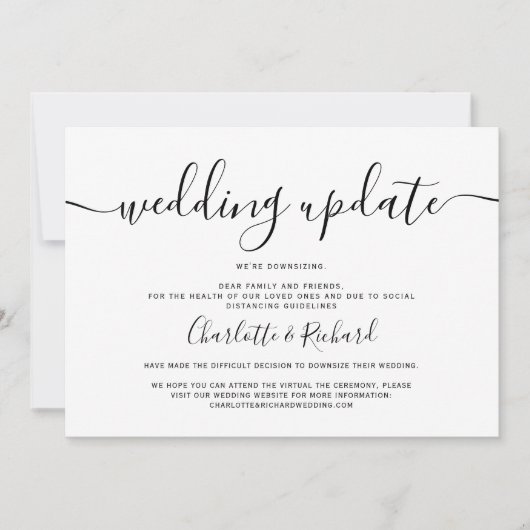 Faire-part Script noir et blanc mariage photo de réduction (Devant)