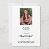 Faire-part Script noir Moderne Diplômé Photo Graduate (Dos)