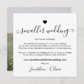 Faire-part Script Petite Mariage Réduction Photo Mariage (Devant / Derrière)