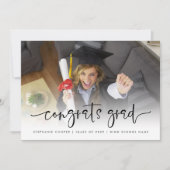 Faire-part Script Photo Overlay Félicats Grad 2022 Graduation (Devant)