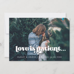 Faire-part Script rétro vintage L'amour est le mariage patien