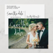 Faire-part Script Rustique Enregistrer la carte postale photo (Devant / Derrière)