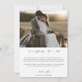 Faire-part Script Rustique Hay Bale Photo Nous Avons Dit Oui  (Dos)