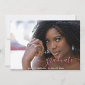 Faire-part Script simple Moderne 2 Photo Girl Graduation (Devant)