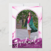 Faire-part Script tendance Arc rose Magenta Parties scintilla (Devant)