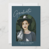 Faire-part Script tendance avec Arch Deux Diplôme Photo Anno (Devant)