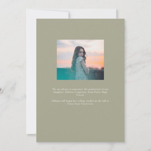 Faire-part Script tendance avec Arch Two - Diplôme photo (Dos)