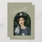 Faire-part Script tendance avec Arch Two - Diplôme photo (Devant / Derrière)